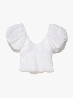 Puff Sleeve Top -- Blanc 17 Puff Sleeve Top -- Blanc -Chic Attire Store LWSH2798 BLAN