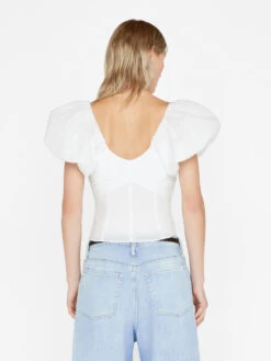 Puff Sleeve Top -- Blanc 16 Puff Sleeve Top -- Blanc -Chic Attire Store LWSH2798 BLANC FRSU23EC WOMENS DAY 03 0664HR