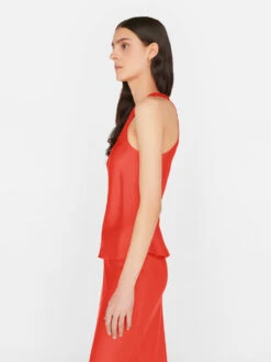 Bias Racer Tank -- Red Orange -Chic Attire Store LWSH2820 RED ORANGE FRSU23EC II WOMENS DAY 02 0588HR