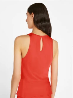 Bias Racer Tank -- Red Orange -Chic Attire Store LWSH2820 RED ORANGE FRSU23EC II WOMENS DAY 02 0603HR