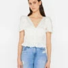Corded Covered Shoulder Top -- Blanc -Chic Attire Store LWSH2827 BLANC FRSU23EC II WOMENS DAY 02 0754HR