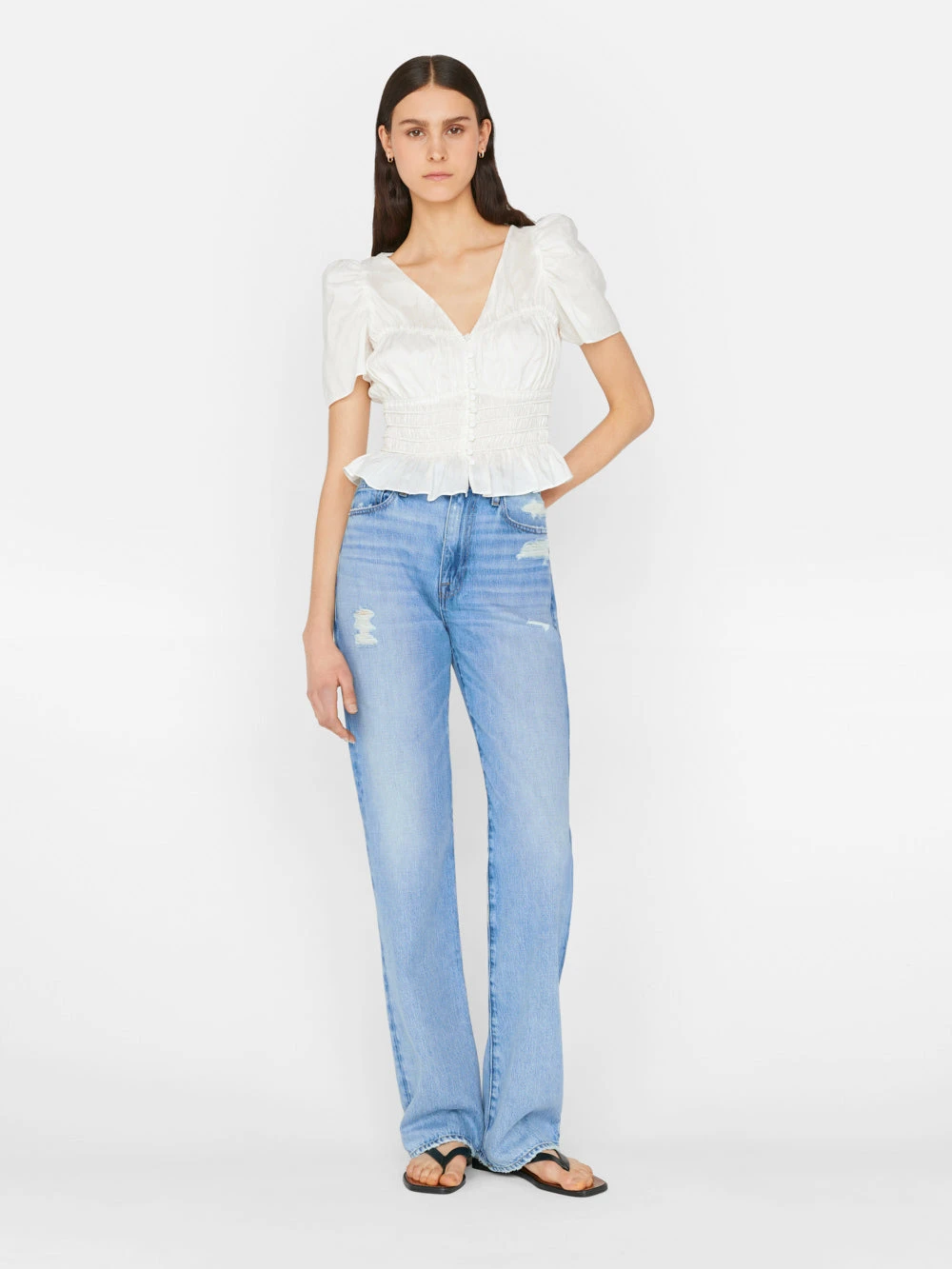 Corded Covered Shoulder Top -- Blanc 11 Corded Covered Shoulder Top -- Blanc - Image 9