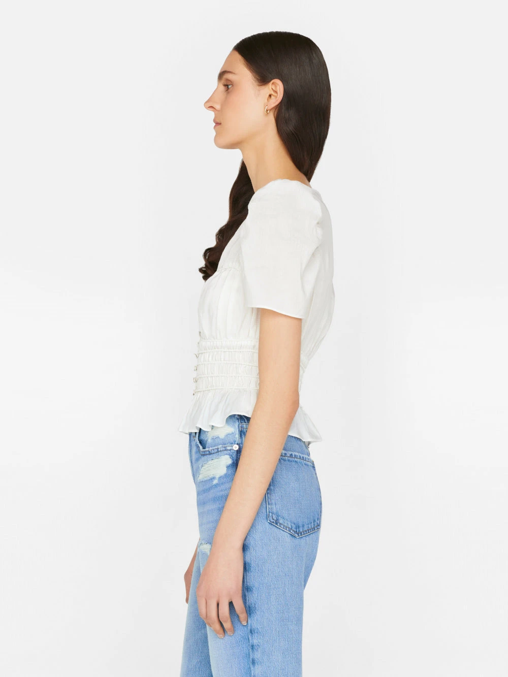 Corded Covered Shoulder Top -- Blanc 8 Corded Covered Shoulder Top -- Blanc - Image 6