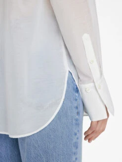 The Oversized Tuxedo Shirt -- Blanc -Chic Attire Store LWSH2839 BLANC 0645