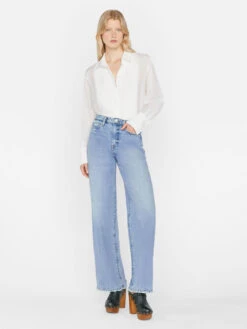 The Oversized Tuxedo Shirt -- Blanc -Chic Attire Store LWSH2839 BLANC 0658