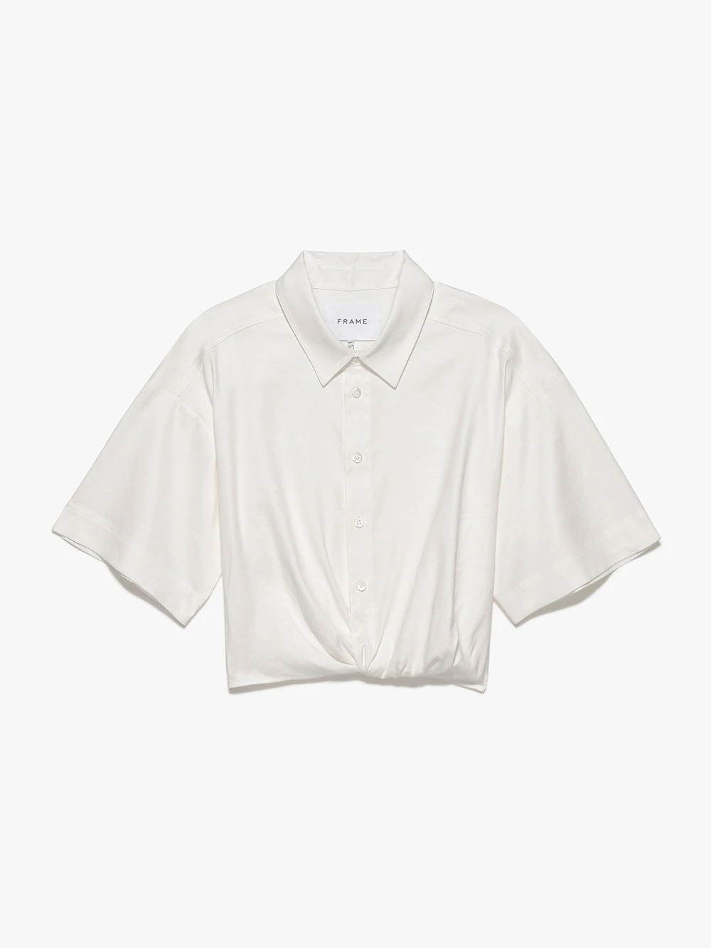 Cropped Twist Front Shirt -- Off White 9 Cropped Twist Front Shirt -- Off White - Image 7