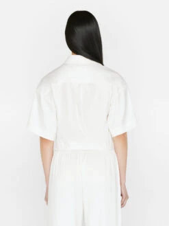 Cropped Twist Front Shirt -- Off White 14 Cropped Twist Front Shirt -- Off White -Chic Attire Store LWSH2889 OFF WHITE FRSU23EC II WOMENS DAY 01 0500HR