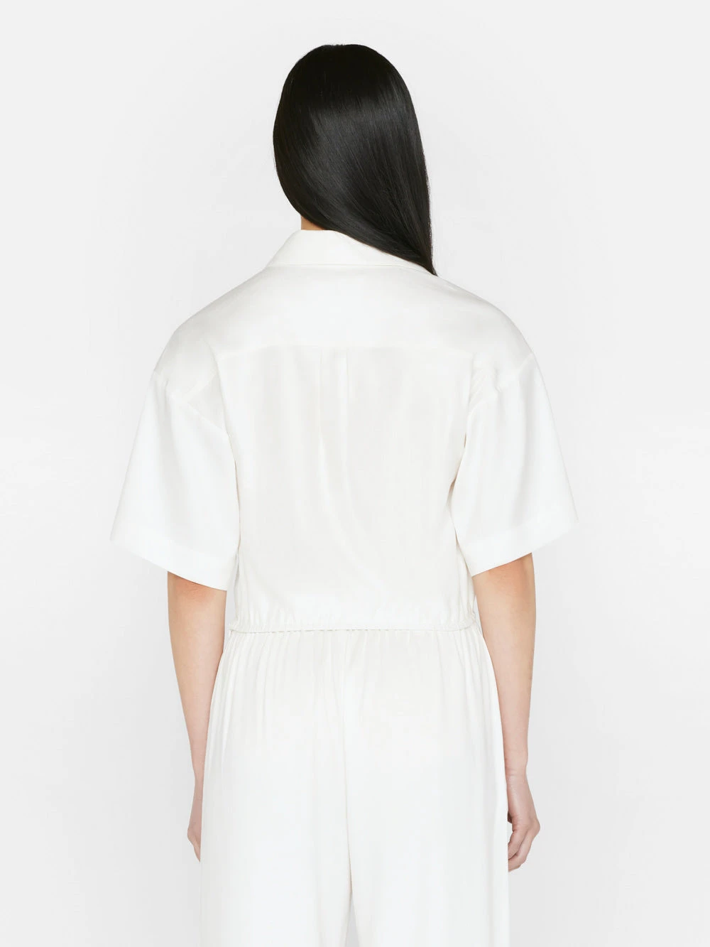 Cropped Twist Front Shirt -- Off White 8 Cropped Twist Front Shirt -- Off White - Image 6