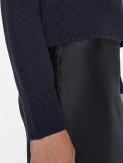 Cashmere Clean Crew -- Navy -Chic Attire Store LWSW1180 NAVY 0966