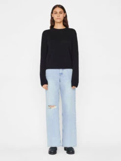 Cashmere Clean Crew -- Noir -Chic Attire Store LWSW1180 NOIR FRW22EC WOMENS DAY 02 0003HR