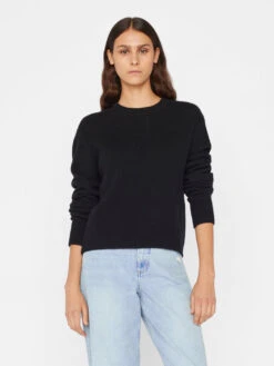 Cashmere Clean Crew -- Noir -Chic Attire Store LWSW1180 NOIR FRW22EC WOMENS DAY 02 0009HR