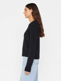 Cashmere Clean Crew -- Noir -Chic Attire Store LWSW1180 NOIR FRW22EC WOMENS DAY 02 0022HR