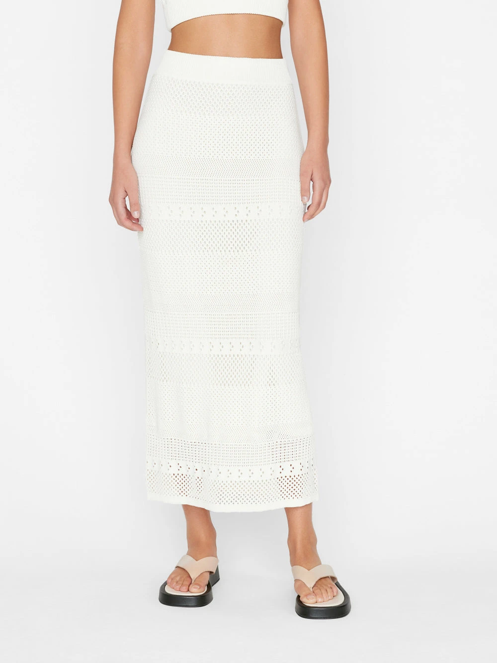 Crochet Pencil Skirt -- Off White 3 Crochet Pencil Skirt -- Off White