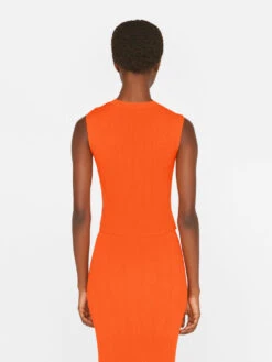 Mixed Rib Cutout Tank -- Bright Tangerine -Chic Attire Store LWSW1746 BRIGHT TANGERINE FRSU23EC WOMENS DAY 04 1626HR