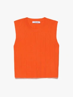 Mixed Rib Cutout Tank -- Bright Tangerine -Chic Attire Store LWSW1746 BRTA