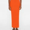 Mixed Rib Cutout Skirt -- Bright Tangerine -Chic Attire Store LWSW1748 BRIGHT TANGERINE FRSU23EC WOMENS DAY 04 1591HR