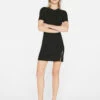 Mixed Rib Cutout Mini Dress -- Noir