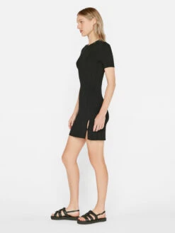 Mixed Rib Cutout Mini Dress -- Noir -Chic Attire Store LWSW1750 NOIR FRSU23EC WOMENS DAY 03 0705HR