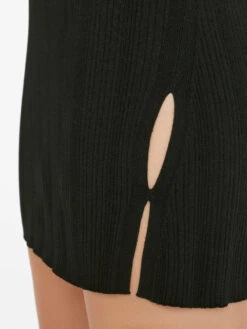 Mixed Rib Cutout Mini Dress -- Noir -Chic Attire Store LWSW1750 NOIR FRSU23EC WOMENS DAY 03 0724HR