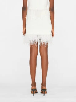 Crochet Feather Mini Skirt -- Off White -Chic Attire Store LWSW1752 OFF WHITE FRSU23EC WOMENS DAY 04 1051HR