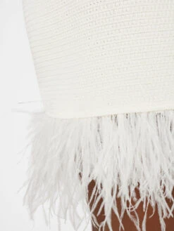 Crochet Feather Mini Skirt -- Off White -Chic Attire Store LWSW1752 OFF WHITE FRSU23EC WOMENS DAY 04 1055HR