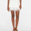 Crochet Feather Mini Skirt -- Off White -Chic Attire Store LWSW1753 OFF WHITE FRSU23EC WOMENS DAY 04 1019HR