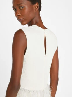 Crochet Feather Top -- Off White -Chic Attire Store LWSW1753 OFF WHITE FRSU23EC WOMENS DAY 04 1052HR 35969bbd bc1c 4d5d 926d 352d8c2977d1