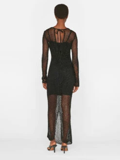 Beaded Crochet Dress -- Noir -Chic Attire Store LWSW1755 NOIR FRSU23EC WOMENS DAY 04 1001HR