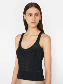 Corset Detail Crochet Tank -- Noir -Chic Attire Store LWSW1759 NOIR FRSU23EC II WOMENS DAY 02 0421HR