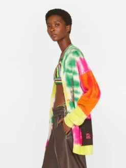 Tie Dye Cardigan -- Flash Lime Multi -Chic Attire Store LWSW1774 FLASH LIME MULTI FRSU23EC WOMENS DAY 04 1814HR