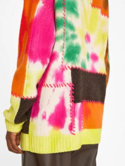 Tie Dye Cardigan -- Flash Lime Multi -Chic Attire Store LWSW1774 FLASH LIME MULTI FRSU23EC WOMENS DAY 04 1824HR