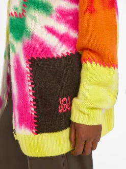 Tie Dye Cardigan -- Flash Lime Multi -Chic Attire Store LWSW1774 FLASH LIME MULTI FRSU23EC WOMENS DAY 04 1828HR