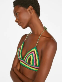 Crochet Bikini Top -- Hot Pink Multi 11 Crochet Bikini Top -- Hot Pink Multi -Chic Attire Store LWSW1806 HOT PINK MULTI FRSU23EC WOMENS DAY 05 0786HR