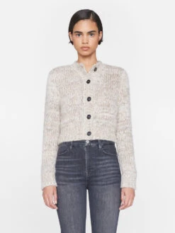 Marl Cardi Sweater -- Oatmeal Heather Multi -Chic Attire Store LWSW1829 OATMEAL HEATHER MULTI 0748