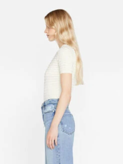 Smocked Short Sleeve Sweater -- Blanc 13 Smocked Short Sleeve Sweater -- Blanc -Chic Attire Store LWSW1848 BLANC 0103