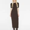 Smocked Knit Dress -- Espresso