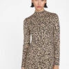 Jacquard Sweater Dress -- Light Camel Multi -Chic Attire Store LWSW1851 LIGHT CAMEL MULTI 1002