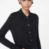 Shrunken Cashmere Cardi -- Noir 1 Shrunken Cashmere Cardi -- Noir -Chic Attire Store LWSW1862 NOIR 0666