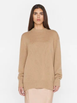 Boyfriend Cashmere Crew -- Light Camel 12 Boyfriend Cashmere Crew -- Light Camel -Chic Attire Store LWSW1865 LIGHTCAMEL 0219