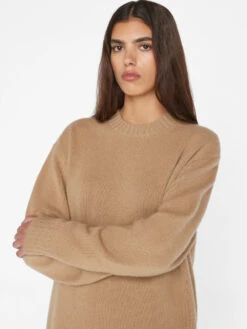 Boyfriend Cashmere Crew -- Light Camel 17 Boyfriend Cashmere Crew -- Light Camel -Chic Attire Store LWSW1865 LIGHTCAMEL 0236