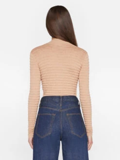 Smocked Mockneck Sweater -- Blush -Chic Attire Store LWSW1875 BLUSH 0430