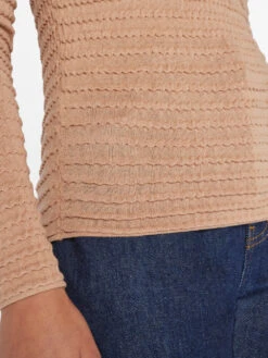 Smocked Mockneck Sweater -- Blush -Chic Attire Store LWSW1875 BLUSH 0447