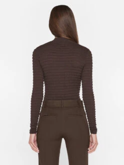 Smocked Mockneck Sweater -- Espresso 15 Smocked Mockneck Sweater -- Espresso -Chic Attire Store LWSW1875 ESPRESSO 0604