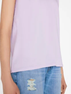 Le Mid Rise V Neck Tee -- Lilac -Chic Attire Store LWTS0826 LILAC FRSU23EC II WOMENS DAY 02 0792HR