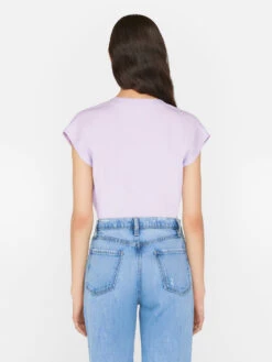 Le Mid Rise V Neck Tee -- Lilac -Chic Attire Store LWTS0826 LILAC FRSU23EC II WOMENS DAY 02 0826HR