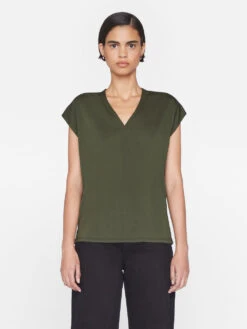 Le Mid Rise V Neck Tee -- Surplus 15 Le Mid Rise V Neck Tee -- Surplus -Chic Attire Store LWTS0826 SURPLUS 1042