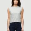 Le High Rise Muscle Tee -- Gris Heather -Chic Attire Store LWTS0917 GRHT D1 0338