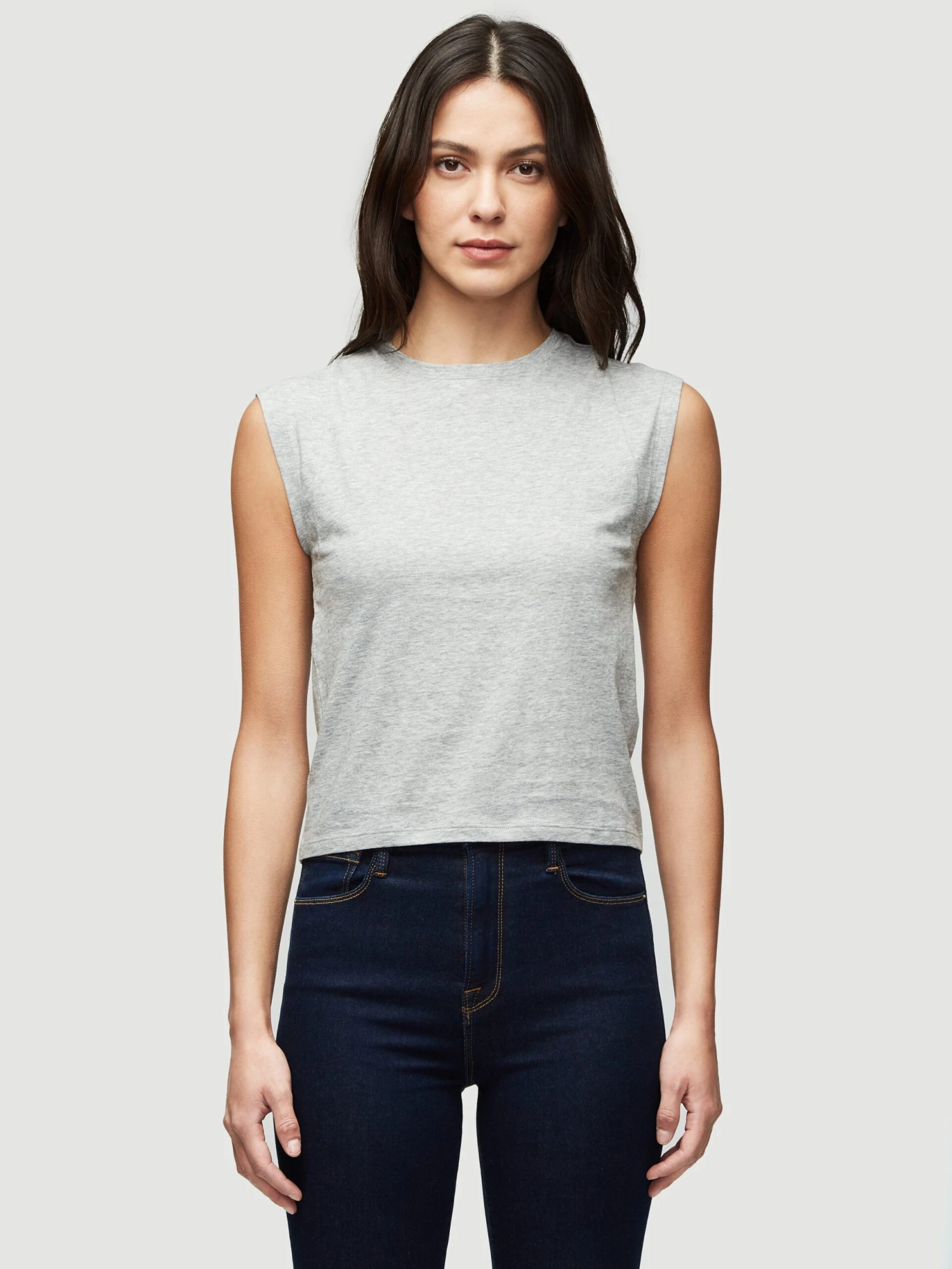 Le High Rise Muscle Tee -- Gris Heather 3 Le High Rise Muscle Tee -- Gris Heather