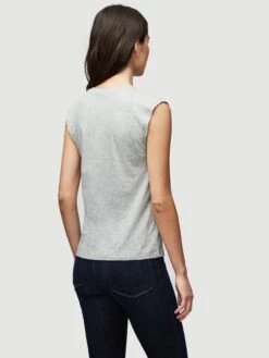 Le Mid Rise Muscle Tee -- Gris Heather -Chic Attire Store LWTS0918 GRHT D1 0306