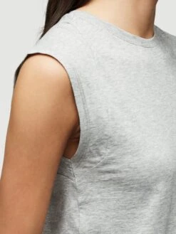 Le Mid Rise Muscle Tee -- Gris Heather -Chic Attire Store LWTS0918 GRHT D1 0325 1